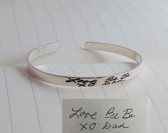 Special Symbol Bracelet,Handwriting Cuff Bangle,Personalized Open Cuff Bracelet Gold,Signature Cuff Bangle,Real Handwritten Bracelet