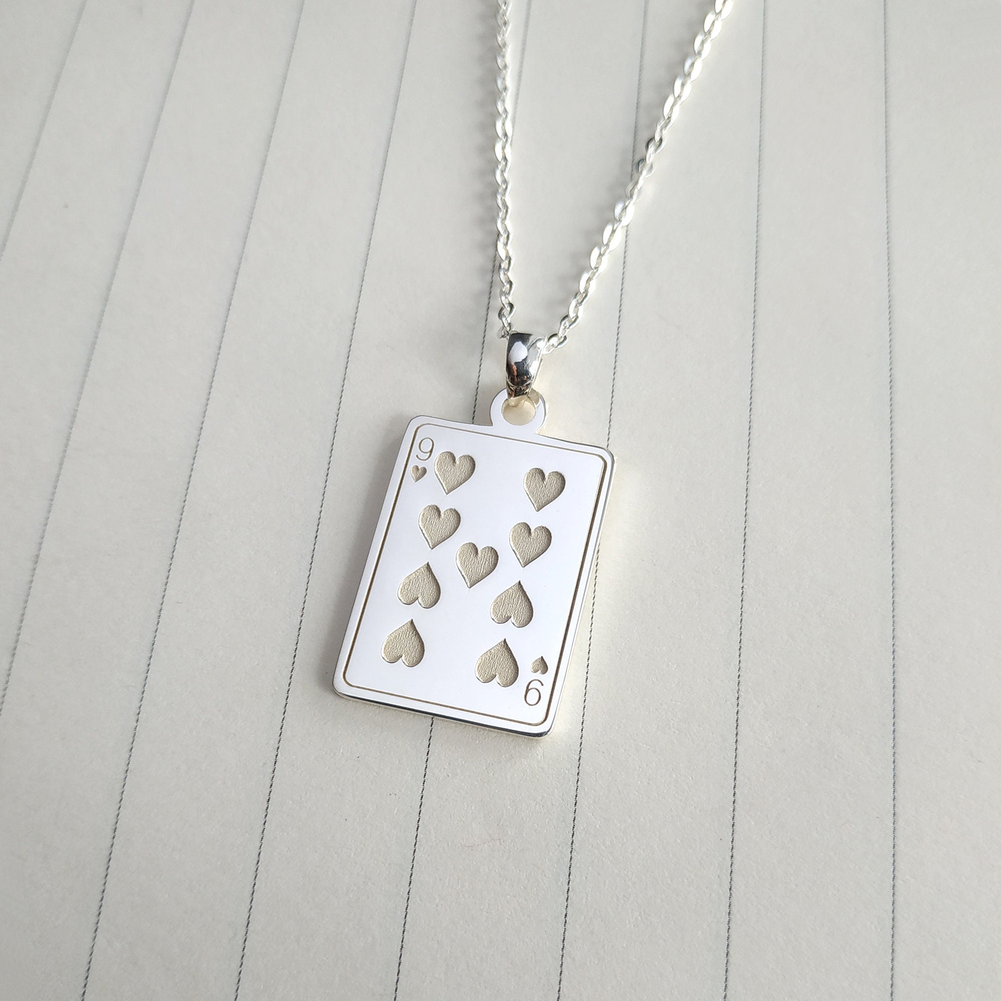 Three of Clubs Necklace,six of Clubs Necklace,five of Hearts