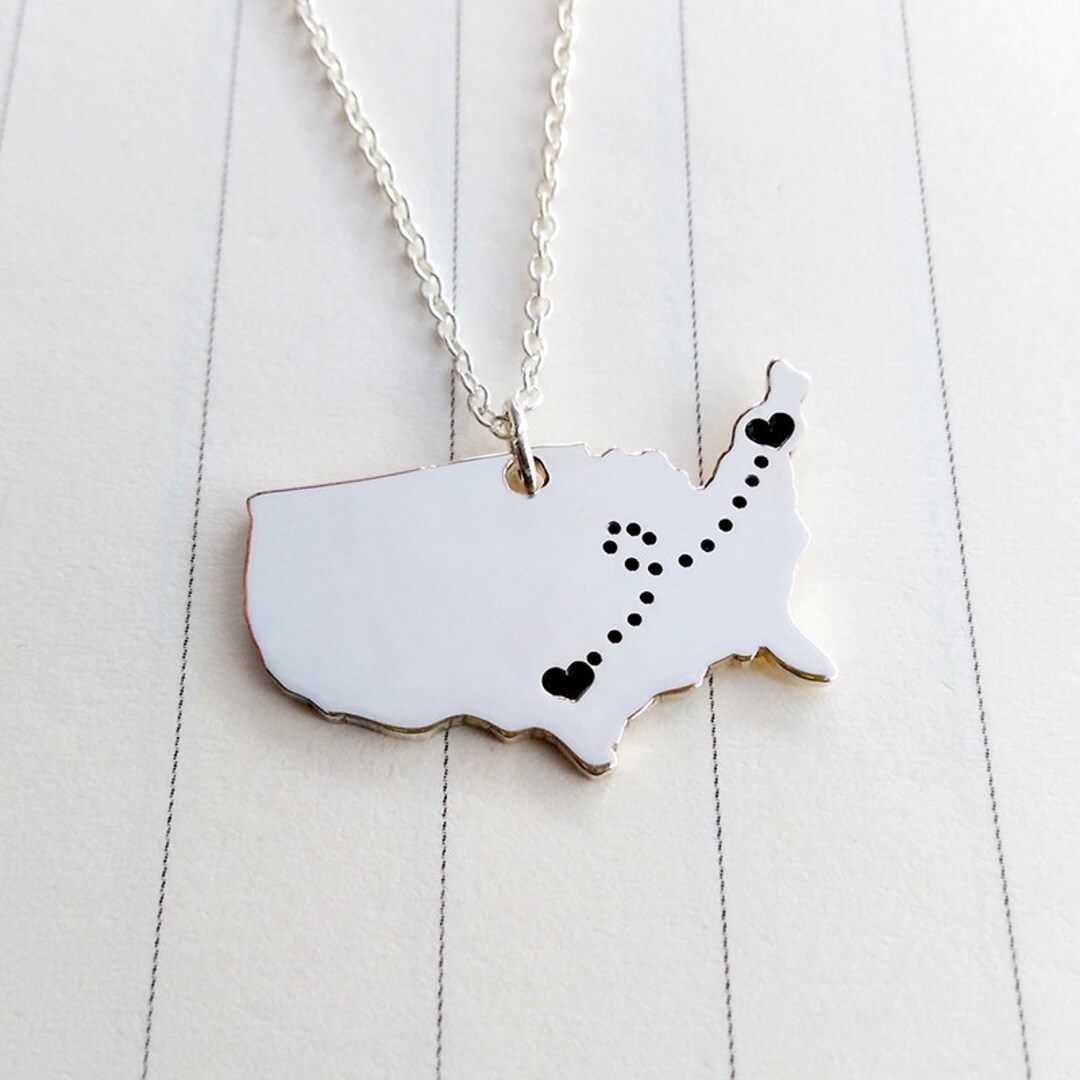 American Map Necklace,usa Shaped Necklace,best Friends Necklace,state ...