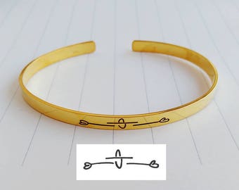 Handwriting Cuff Bangle,Personalized Open Cuff Bracelet Gold,Signature Cuff Bangle,Real Handwritten Bracelet,Christmas Gift,Christmas Gift