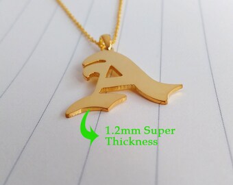 Old English Necklace Gold,Personalized Initals Monogrammed Necklace,Single Initial Necklace,A-Z Letter Necklace,Custom Personalized Gift