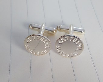 Engraved Coordinates Cufflinks,Latitude longitude Wedding Cufflinks,Personalized Cufflinks,Engraved Coordinate Cufflinks for Groom