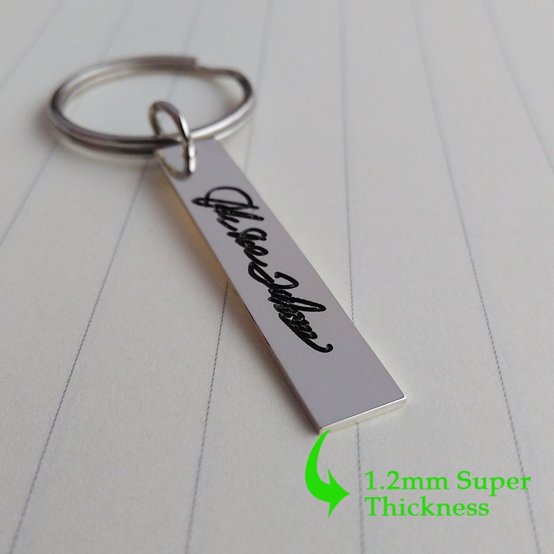 Signature Bar Key Chain,personalized Key Chain,fathers Day Gift ...