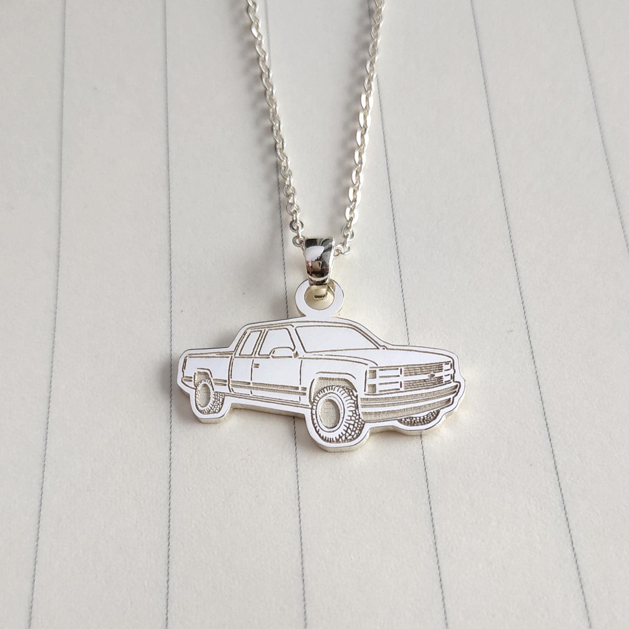 Personalized Pickup Necklace,classic Car Necklace,small Steel