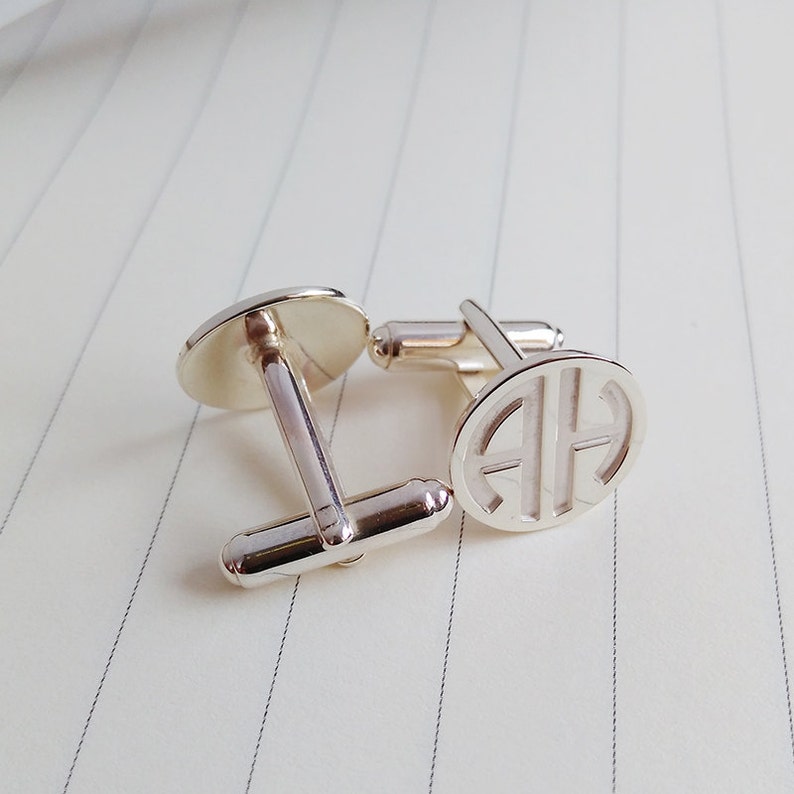 Personalized Cufflinks,Wedding Cufflinks,Two Letter Monogram Cufflinks,Groom Cufflinks,Engraved Cufflinks,Groom Gift from Bride image 2