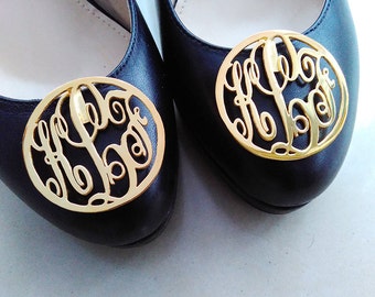 Personalized Monogrammed Shoe Clip,Gold Monogrammed Shoe Clip,Monogram Inspired Shoe Clips,1.5" inch Monogrammed Gifts,Custom Gift For Mom