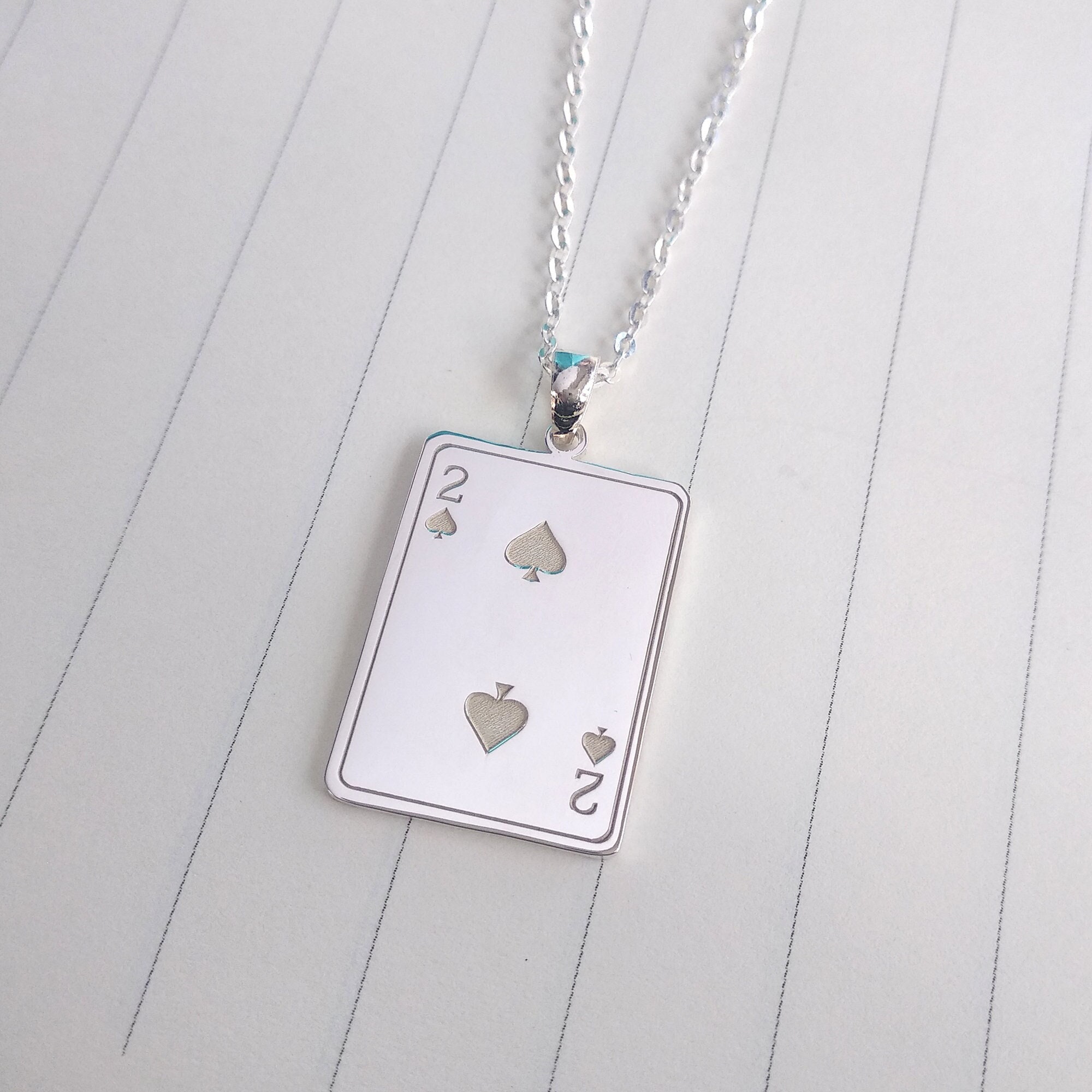 Two of Spades Necklace,nine of Hearts,seven of Hearts