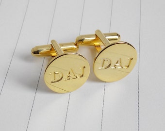 Groom Wedding Gift,Gold Men CuffLinks,Wedding Cufflinks,Engraved Monogram CuffLinks,Gift for Fathers Day
