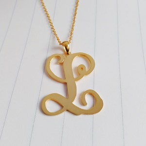 Gold Letter Necklace,Single Initial Necklace,Personalized Initial Necklace,Personalized Initals Monogrammed Necklace,Custom Necklace
