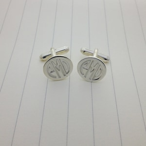Wedding Cufflinks,Silver Men CuffLinks,Groom Wedding GiftEngraved Monogram CuffLinks,Gift for Fathers Day
