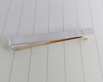 Personalized Initial Wedding Tie Clip,Coordinates Tie Clip,Father of the Bride Tie Clip,Men tie clip,Groom Gift from Bride,Father's Day Gift