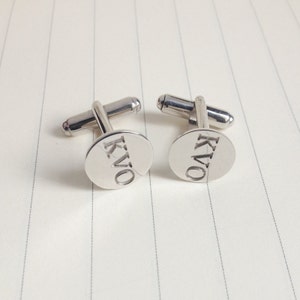White Gold Cufflinks,Wedding Cufflinks,Silver Men CuffLinks,Groom Wedding Gift,Engraved Monogram CuffLinks,Gift for Fathers Day
