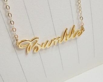 Gold Name Necklace,Carrie Name Necklace,Personalize Custom any Name Necklace,Celebrity Carrie Necklace,Custom Jewelry