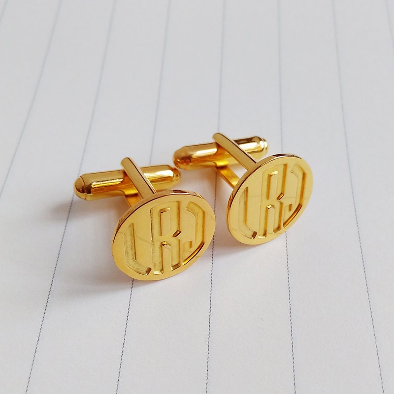 Gold Wedding Cufflinks,Circle Cufflinks,Gold Coin Cufflinks,Wedding Cufflinks,Men CuffLinks,Engraved Monogram CuffLinks,Gift for Fathers Day