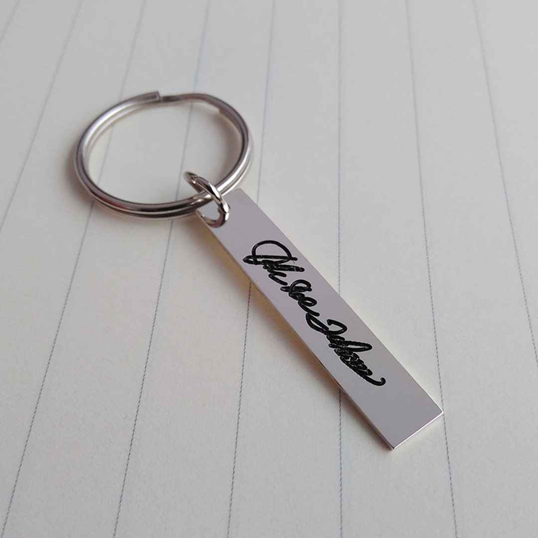 Signature Bar Key Chain,personalized Key Chain,fathers Day Gift