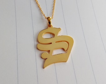 Old English Necklace Gold,Custom One Letter Necklace,Christmas Jewelry,Single Initial Necklace,A-Z Letter Necklace,Custom Personalized Gift