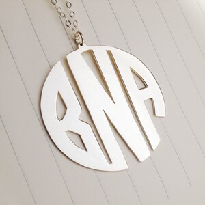 3 Initial Monogram Necklace,Monogrammed Gifts,Silver Monogram Necklace,1.25&quot; inch Personalized Monogram Necklace,Christmas Gift