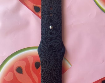 Zendoodle Engraved Watch Band - Apple Watch - Galaxy Watch - Fit Bi- Monogram - Personalized