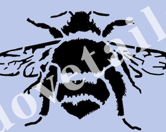 Bee Stencil A5 Stencil (8' x 5 3/4') - Bumble Bee  for Furniture Painting Projects, Glass, Walls, Signs 003