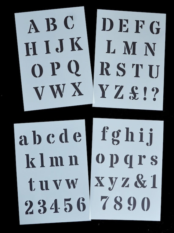 Alphabet ABC letters Mylar Reusable Stencil Airbrush Painting Art Craft DIY