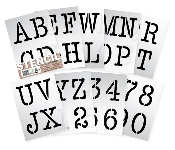 Numbers Reusable Free How To Etch Cd Large Letter Stencils 1 Inch Tall Alphabet 3 Pack Printmaking Arts Crafts Sewing