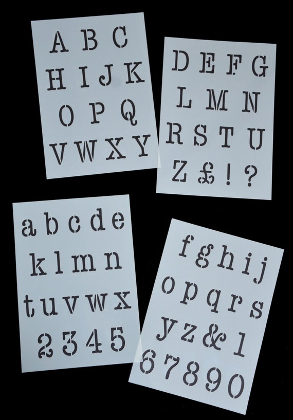 Alphabet Letters Stencil TYPEWRITER Style on 4xA4 Sheets 40mm Etsy