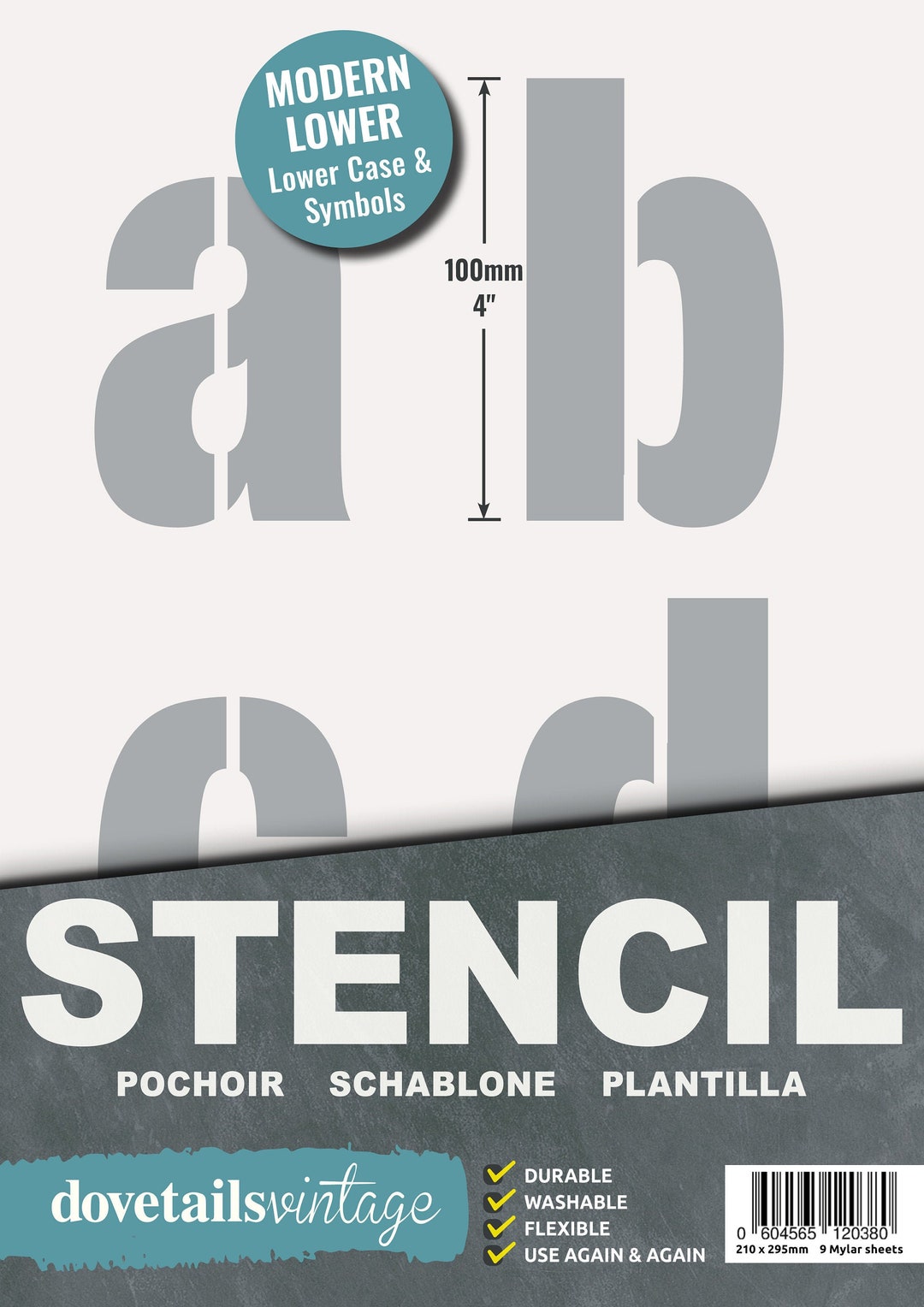 Large 100mm LETTER ALPHABET STENCIL Letters / Symbols 4 Inches Tall 9 X ...