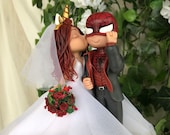 Spider-man and Bride Hand Crafted Wedding Cake Topper