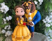 Beauty and the Beast Hand Crafted Wedding Cake Topper