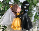 Darth Vader and Belle Hand Crafted Wedding Cake Topper