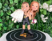 Wrestler and Bride Wedding Cake Topper Figurine