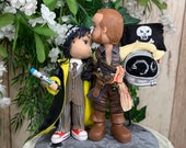 Doctor Who and Space Pirate Wedding Cake Topper Figurine