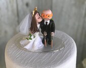 Unicorn Bride Kissing Ninja Turtle Groom Wedding Cake Topper