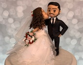 Elegant Wedding Cake Topper Figurine, Handcrafted Cake Topper, Bride and Groom Wedding Cake Figurine