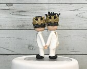 Gay Couple Ball Mask Wedding Cake Topper, Wedding Cake Topper, Cute Cake Topper, Custom Cake Topper, Same Sex Cake Topper