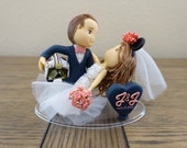 Custom Couple Wedding Cake Topper, Minnie Ears, Rebels Helmet