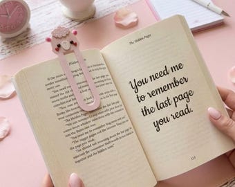 3D Printed Animal Bookmark | Handmade Cold Porcelain Details, Sheep, Bear, Cat