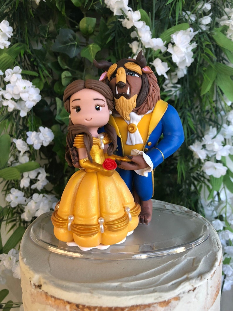 Beauty And The Beast Wedding Cake Topper Figurine Etsy Beauty And The Beast Wedding Cake Topper Figurine Etsy