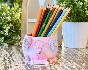 Pink Princess Craft Holder | Handmade 3D Printed Organizer| catch-all holder
