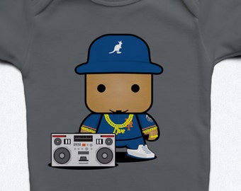 Onesie - Estoy en mi radio - Trajes infantiles de la vieja escuela, rapero y personaje de hip-hop