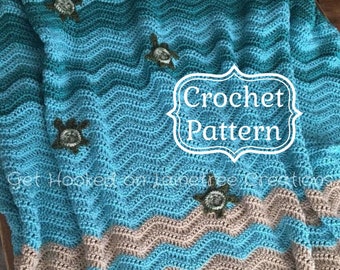 Sea Turtle Blanket, Crochet PATTERN, PDF Digital Download ~ Sea Turtle Afghan Pattern