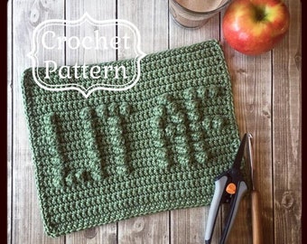 Swearing Dishcloth Pattern,  PDF Download, Crochet Pattern for LIT AF Dishcloth, Easy Beginner Crochet Pattern, Housewarming Gift