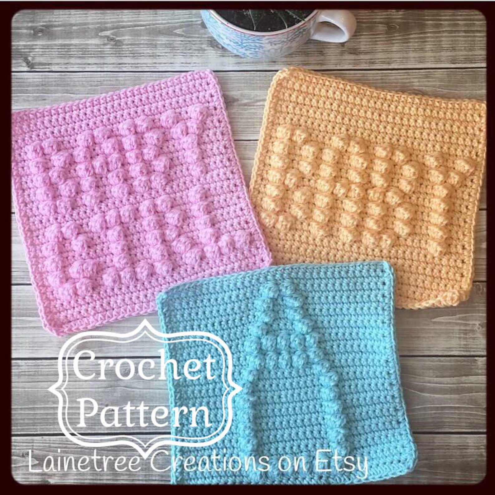 Baby Girl Washcloth Pattern Pack Easy Dishcloth Pattern PDF Etsy