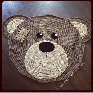 Baby Bear Rug, Woodland Nursery Rug, Woodland Nursery Decor, Teddy Bear Rug, Baby Shower Gift, Baby Boy Gift, Handmade Rug, Handmade Gift
