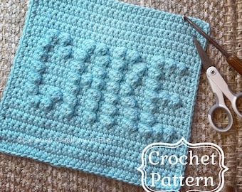 CARE Dishcloth Pattern,  Crochet Dishcloth Pattern, Easy Crochet Pattern, Beginner Crochet Pattern, BCA Month, Breast Cancer Awareness