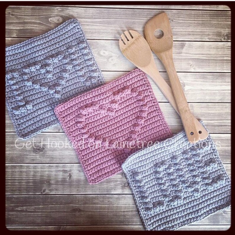 Heart Dishcloth Pattern PDF Download Crochet Pattern Easy Etsy