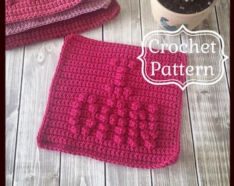 I CAN Dishcloth Pattern,  PDF Download Crochet Pattern, Easy Crochet Pattern, Beginner Crochet Pattern, Crochet Washcloth Pattern