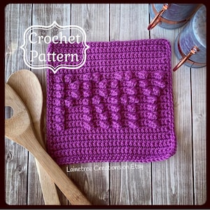 PRAY Dishcloth Pattern,  Crochet Dishcloth Pattern, Easy Crochet Pattern, Beginner Crochet Pattern, Crochet Christian Pattern