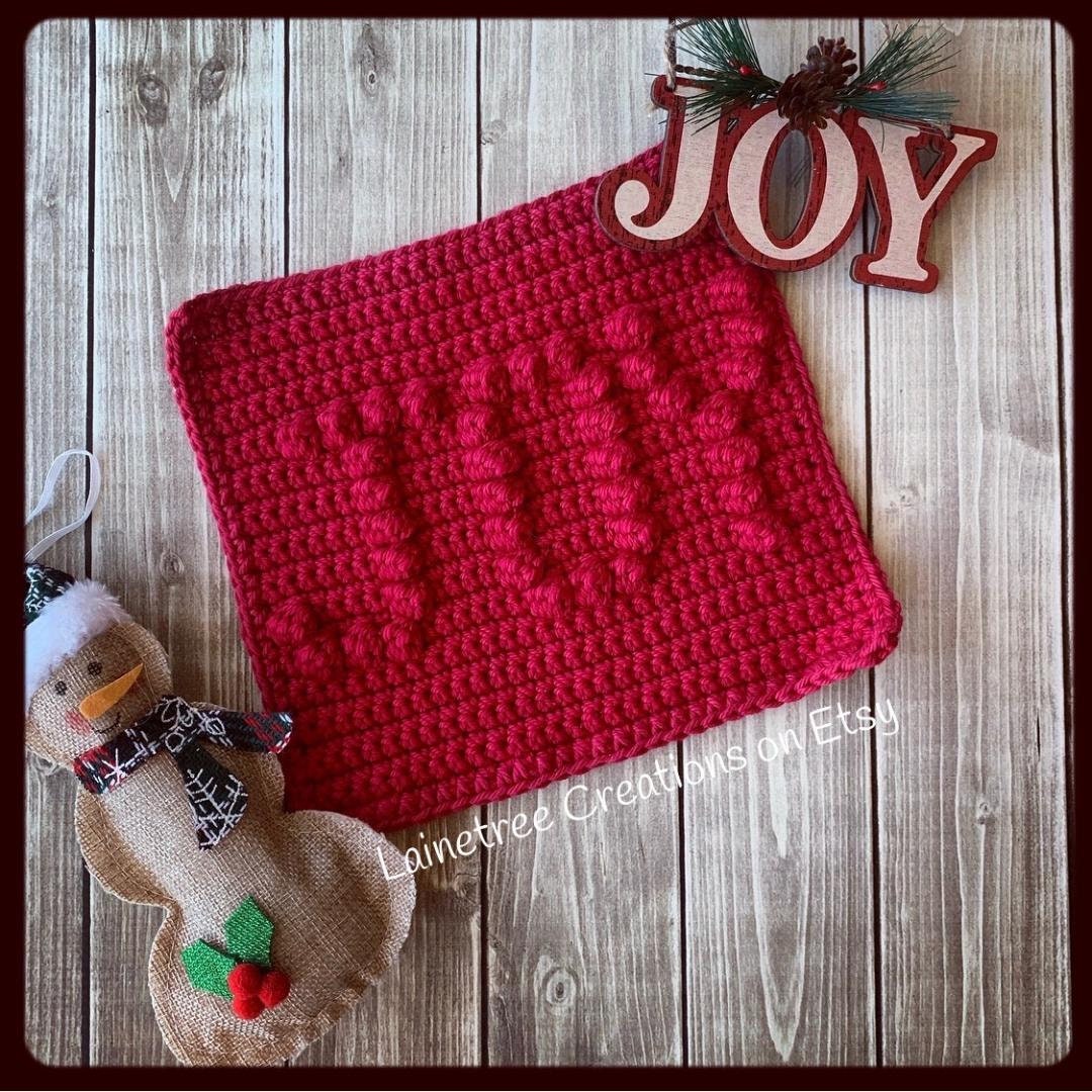 JOY Dishcloth Pattern, Crochet Dishcloth Pattern, Easy Crochet Pattern,  Beginner Crochet Pattern, Crochet Christmas Pattern - Etsy, image size:1080x1080