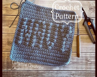 NAVY Dishcloth Pattern,  PDF Download Crochet Pattern, Easy Crochet Pattern, Beginner Crochet Pattern, Crochet Dishcloth Pattern